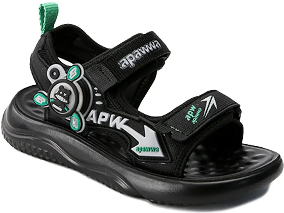 Босоніжки дитячі Apawwa Z2430P black-green 27-32 — Apawwa (Апава)